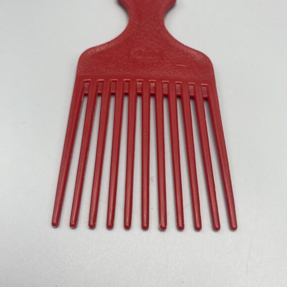 Vintage Goody Textured Plastic Hair Pick Lift Comb RED Dark Pink Made in USA - Picture 3 of 6